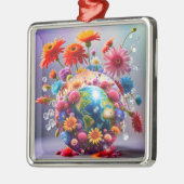 Planet Earth Metalen Ornament (Links)