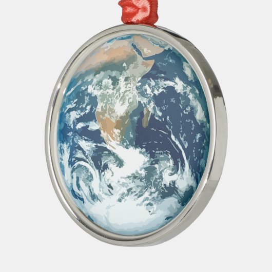 Planet Earth Metalen Ornament (Links)