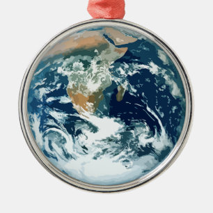 Planet Earth Metalen Ornament