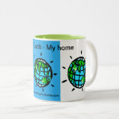 Planet EARTH - Mijn thuis - Tweekleurige Koffiemok (Voorkant rechts)