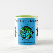 Planet EARTH - Mijn thuis - Tweekleurige Koffiemok (Center)