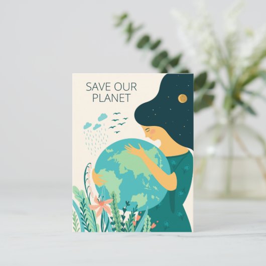 Planet Earth Moeder Briefkaart (Staand voorkant)