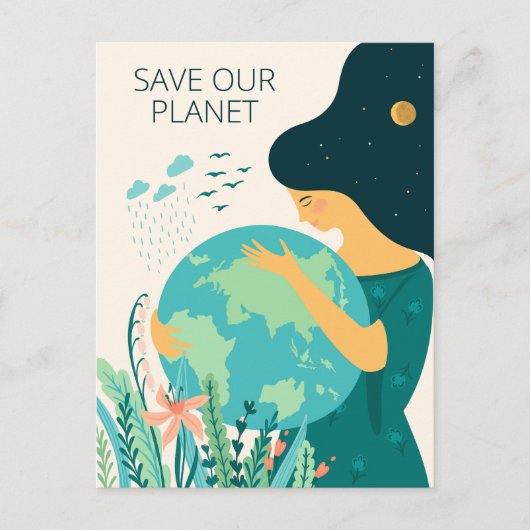 Planet Earth Moeder Briefkaart (Voorkant)