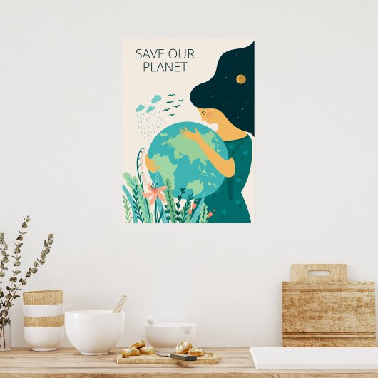 Planet Earth Moeder Poster (Keuken)