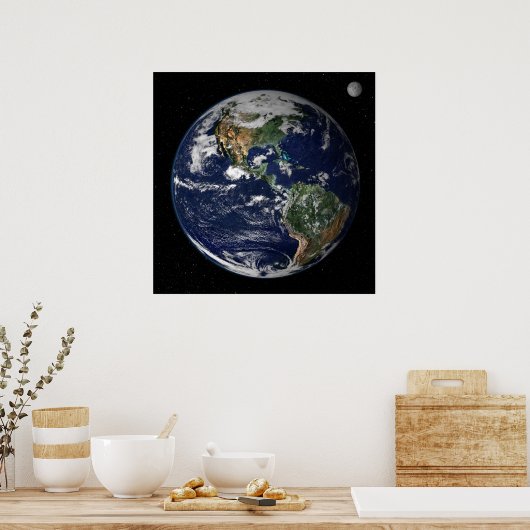 Planet Earth Moon Poster (Keuken)
