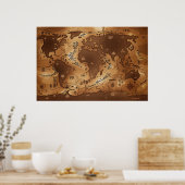 Planet Earth - omgekeerd (geen tekst) Poster (Keuken)