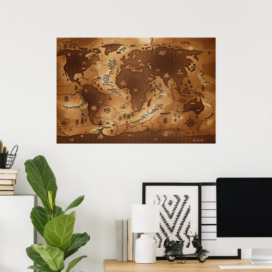 Planet Earth - omgekeerd (geen tekst) Poster (Thuiskantoor)