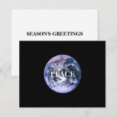 Planet Earth op zwart | Vrede | Personaliseren Feestdagenkaart (Voorkant / Achterkant)