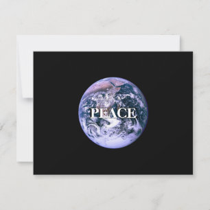 Planet Earth op zwart   Vrede   Personaliseren Feestdagenkaart