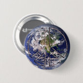 Planet Earth Peace Sign Ronde Button 5,7 Cm (Voorkant /achterkant)