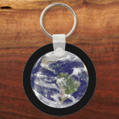 Planet Earth Photographic Round Wereldbol Sleutelhanger (Voorkant)