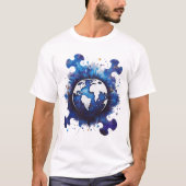 Planet Earth Puzzel Piece Graphic - Abstracte Aard T-shirt (Voorkant)