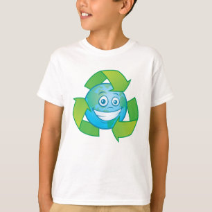 Planet Earth Recyclen tekenfilm T-shirt