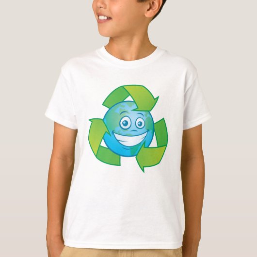 Planet Earth Recyclen tekenfilm T-shirt (Voorkant)