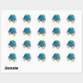 Planet Earth Ronde Sticker (Vel)