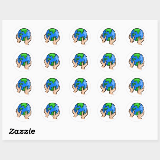 Planet Earth Ronde Sticker (Vel)