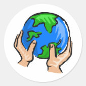Planet Earth Ronde Sticker (Voorkant)