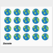 Planet Earth Ronde Sticker (Vel)