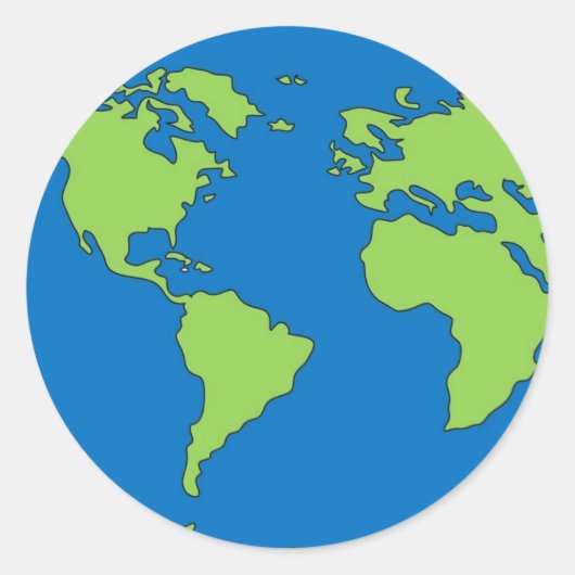 Planet Earth Ronde Sticker (Voorkant)