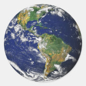 Planet Earth Ronde Sticker (Voorkant)
