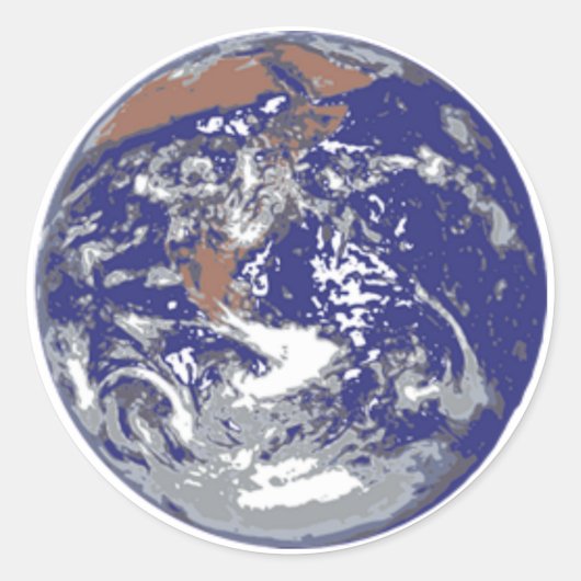 Planet Earth Ronde Sticker (Voorkant)