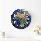 Planet Earth Satellite Afbeelding of Africa Round Grote Klok (Huis)
