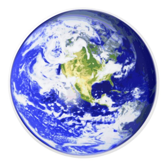 Planet Earth Solar System Keramische Knop (Voorkant)