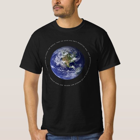 Planet Earth Space - Christelijk John 3:16 Religie T-shirt (Voorkant)