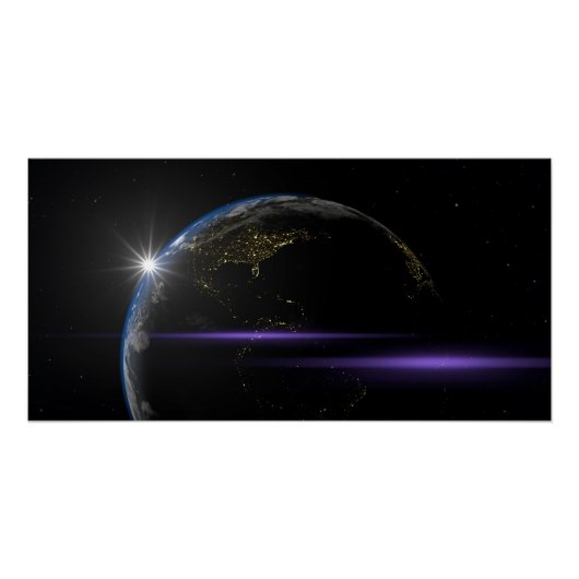 Planet Earth Space Uitzicht Perfect Poster (Voorkant)