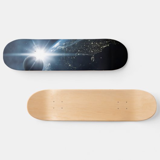 Planet Earth Space Uitzicht Persoonlijk Skateboard (Horizontaal)
