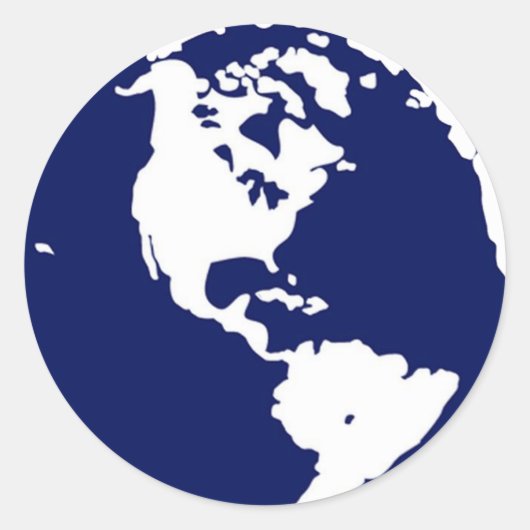 Planet Earth Stickers in blauw en wit (Voorkant)