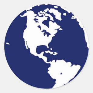 Planet Earth Stickers in blauw en wit