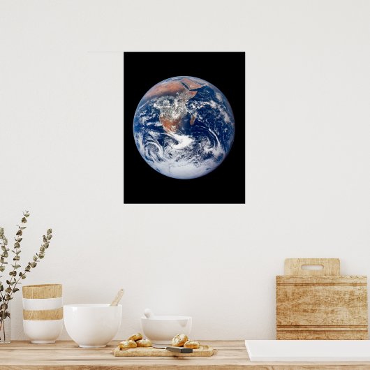 Planet Earth uitzicht uit Apollo 17 Poster (Keuken)