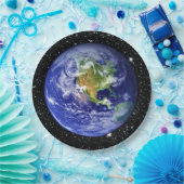 PLANET EARTH v3-sterren achtergrond (zonnestelsel) Papieren Bordje (Feest)