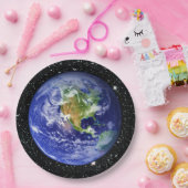 PLANET EARTH v3-sterren achtergrond (zonnestelsel) Papieren Bordje (Feest)