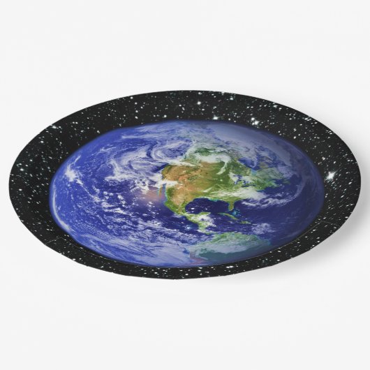 PLANET EARTH v3-sterren achtergrond (zonnestelsel) Papieren Bordje (Gekanteld)