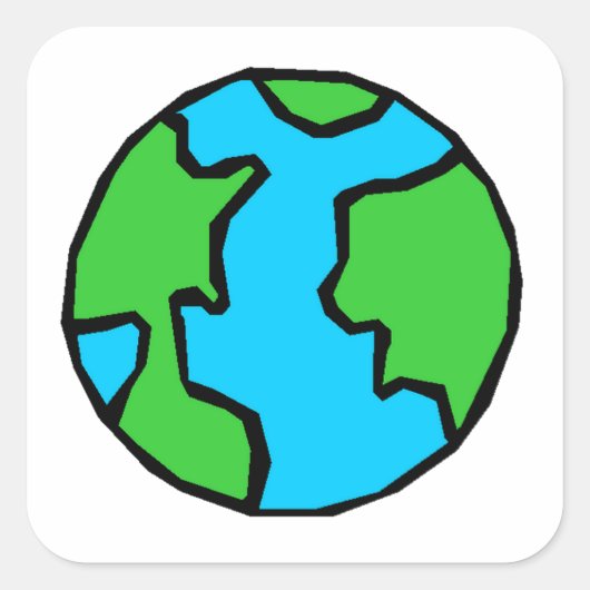 Planet Earth Vierkante Sticker (Voorkant)