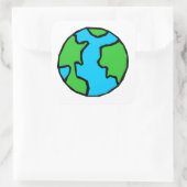 Planet Earth Vierkante Sticker (Tas)