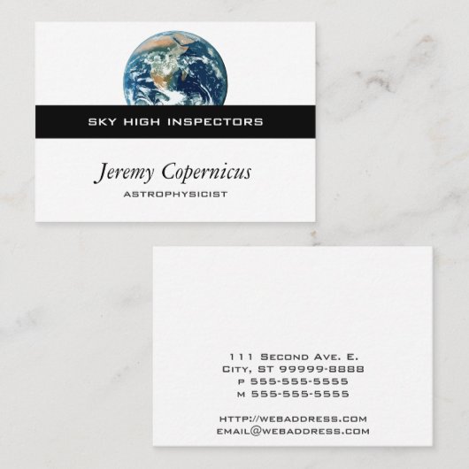 Planet Earth Visitekaartje (Voorkant / Achterkant)