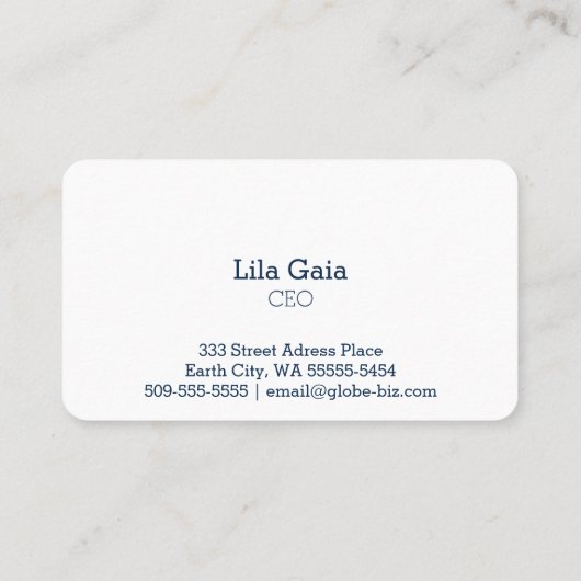 Planet Earth Visitekaartje (Achterkant)