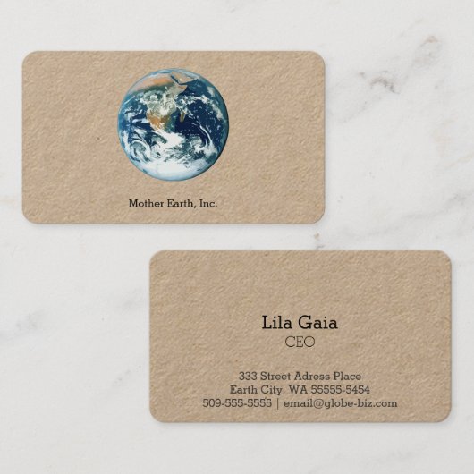 Planet Earth Visitekaartje (Voorkant / Achterkant)