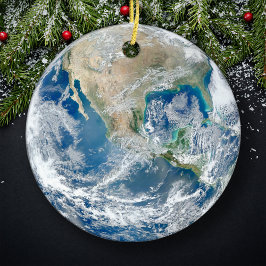 Planet Earth, VS en Mexico, kerstboom Keramisch Ornament
