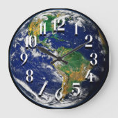Planet Earth Wall Clock Grote Klok (Voorkant)