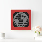 "Planet Earth"-wandklok Vierkante Klok (Huis)