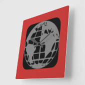 "Planet Earth"-wandklok Vierkante Klok (Hoek)