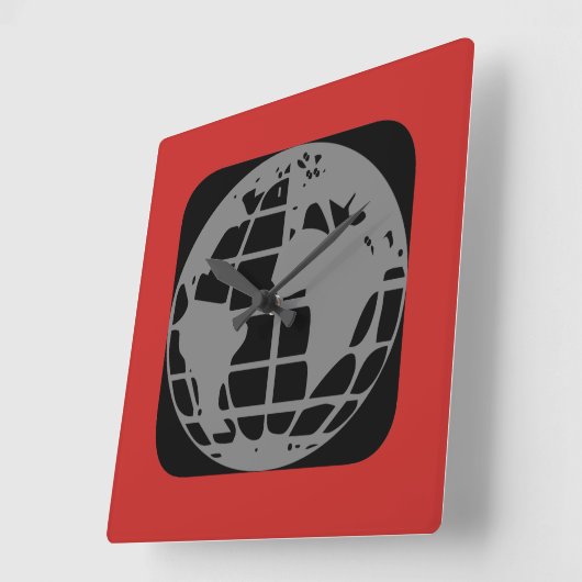 "Planet Earth"-wandklok Vierkante Klok (Hoek)