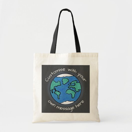 Planet Earth Wereldbol Aangepast Tote Bag (Voorkant)