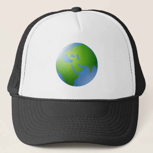 Planet Earth Wereldbol Trucker Pet (Voorkant)