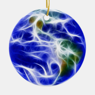 Planet Earth World Wereldbol Keramisch Ornament