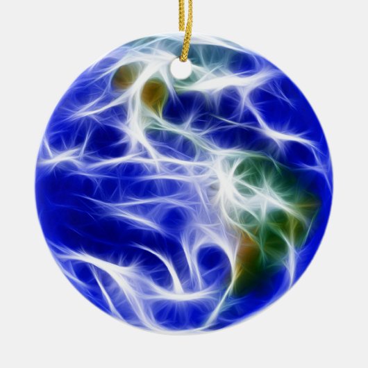 Planet Earth World Wereldbol Keramisch Ornament (Voorkant)